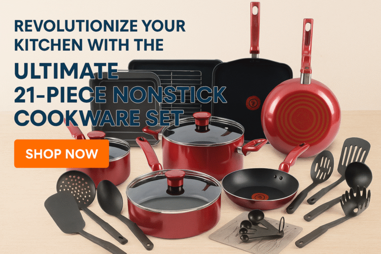 Read more about the article Complete Your Kitchen: Discover the 21-Piece Nonstick Cookware Set by DFGNVCO