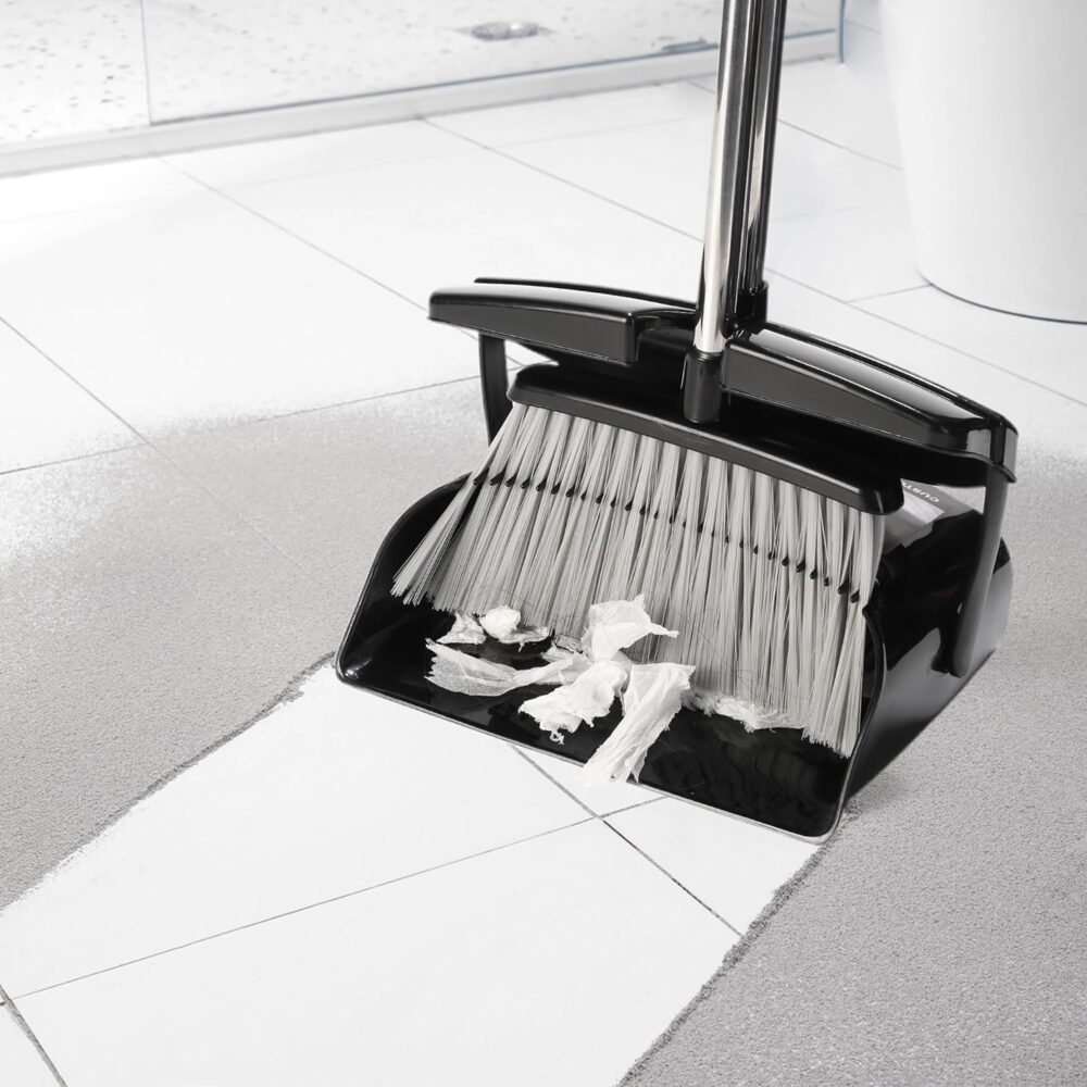 Beimu Upright Broom and Dustpan Set with Lid – Long Handle, Indoor Use| Wiloria - Image 5