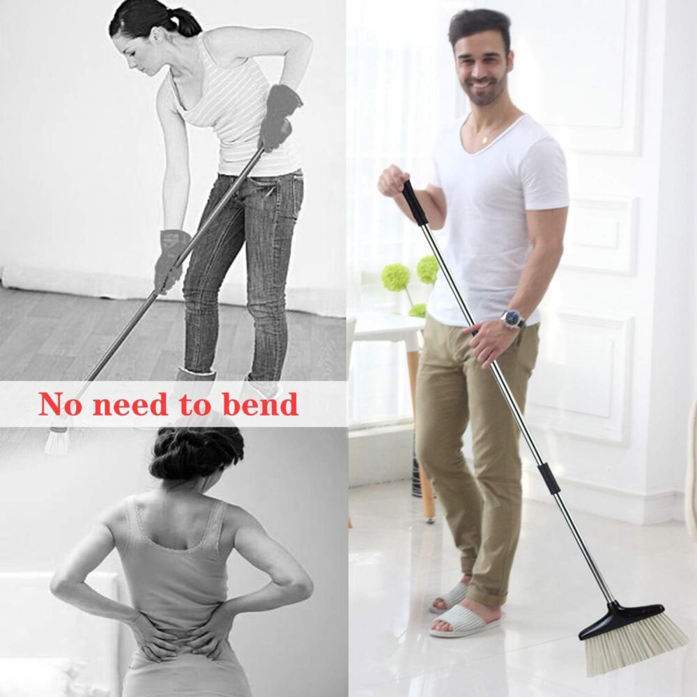 Beimu Upright Broom and Dustpan Set with Lid – Long Handle, Indoor Use| Wiloria