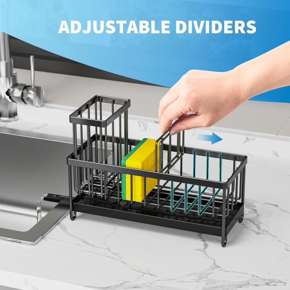 Cisily Black Sink Caddy – Rustproof Kitchen Organizer | Wiloria - Image 4