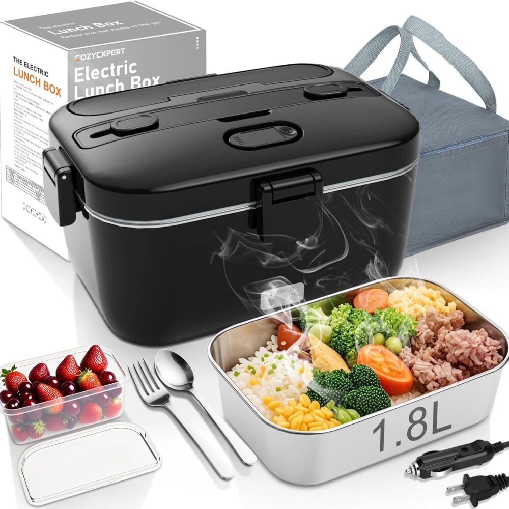 Electric Lunch Box 100W – Portable Heated Food Warmer (1.8L) | Wiloria