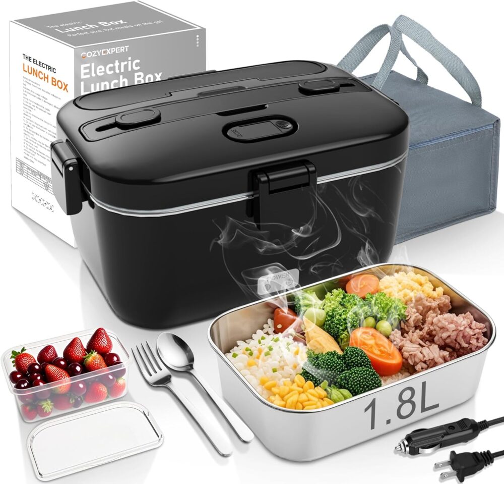 Electric Lunch Box 100W – Portable Heated Food Warmer (1.8L) | Wiloria