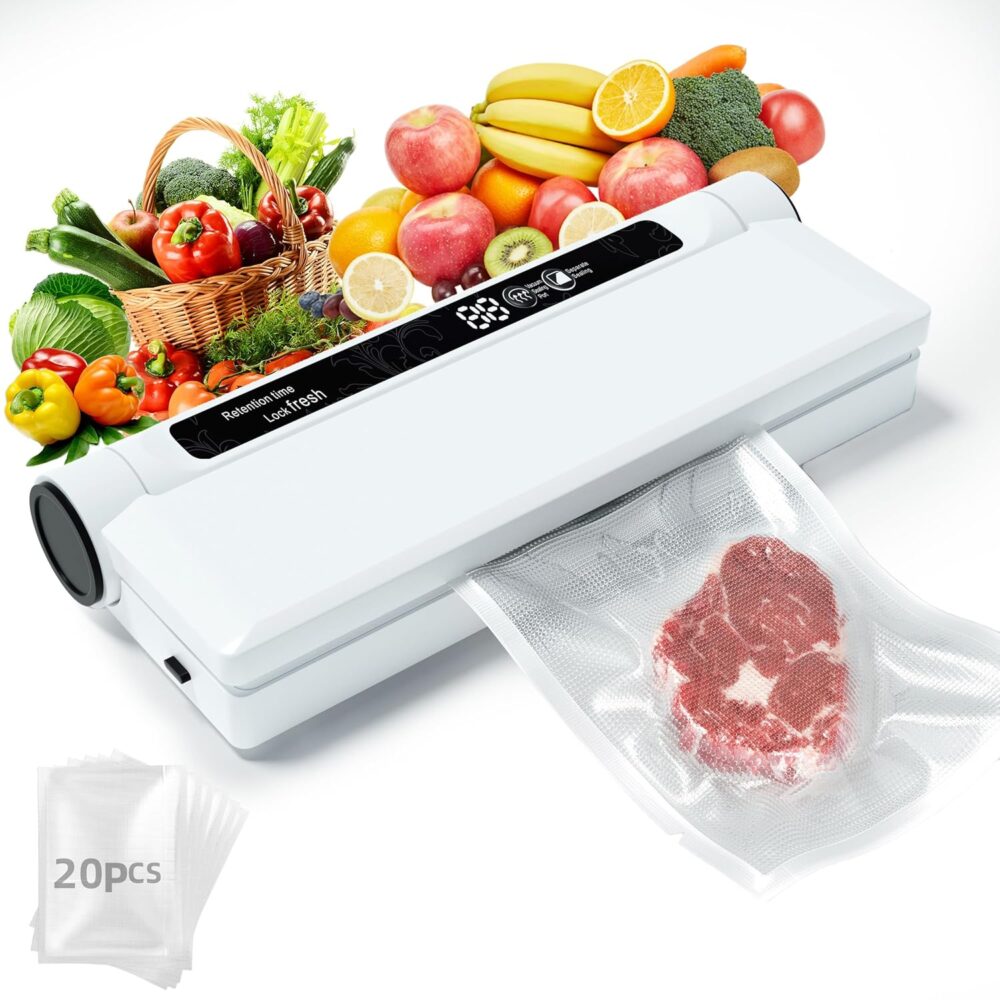 GJX Vacuum Sealer Machine – 75KPA Suction, 20 Bags Included  | Wiloria