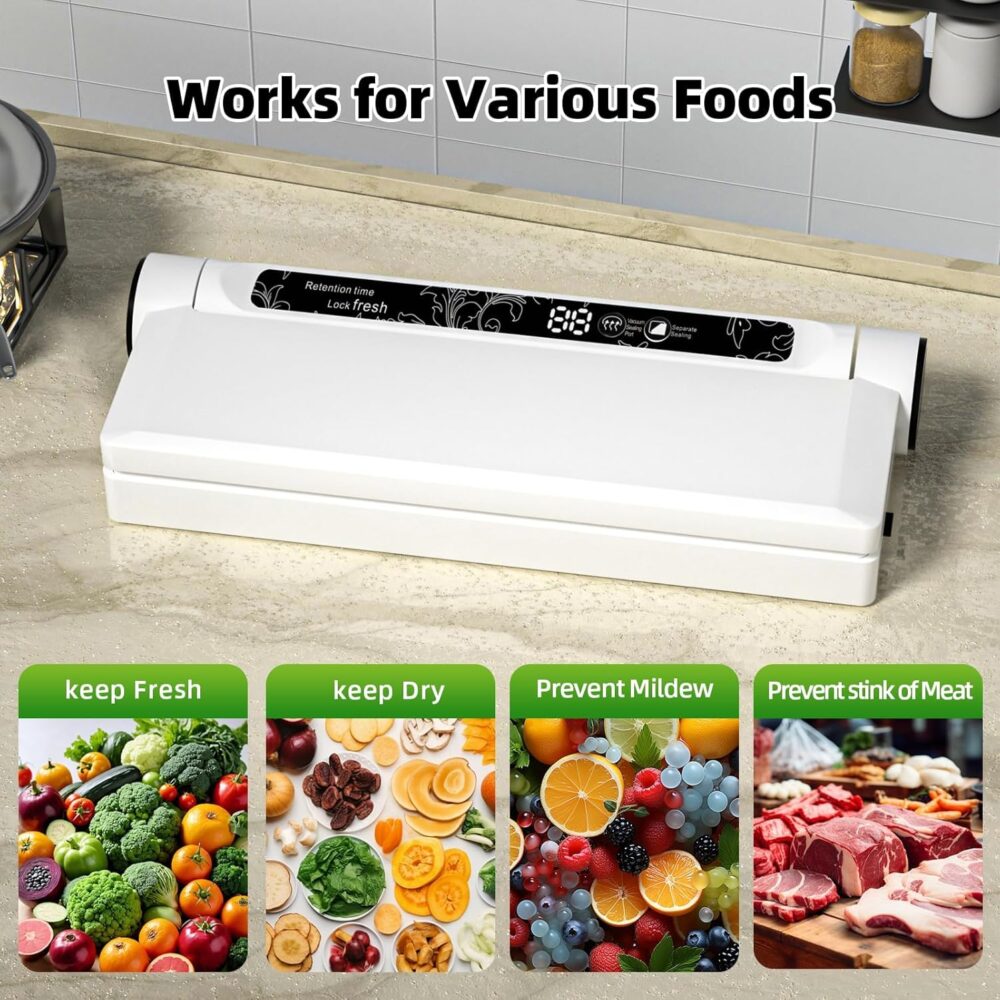 GJX Vacuum Sealer Machine – 75KPA Suction, 20 Bags Included  | Wiloria