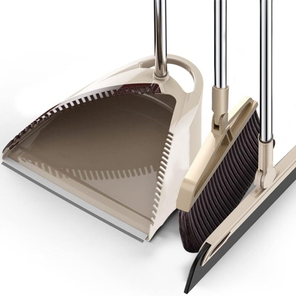 HIONJIN 3pcs Long Handle Broom & Dustpan Set – Soft Floor Cleaning Kit  | Wiloria