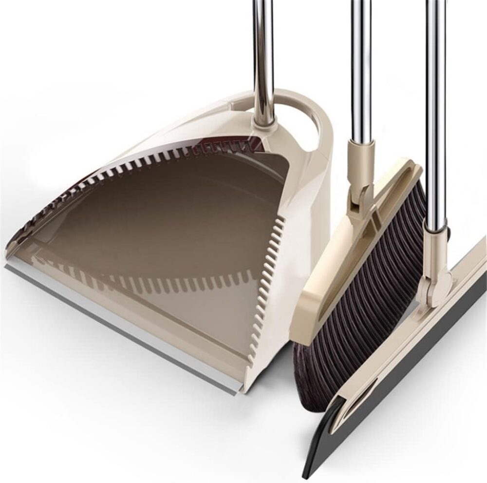 HIONJIN 3pcs Long Handle Broom & Dustpan Set – Soft Floor Cleaning Kit  | Wiloria