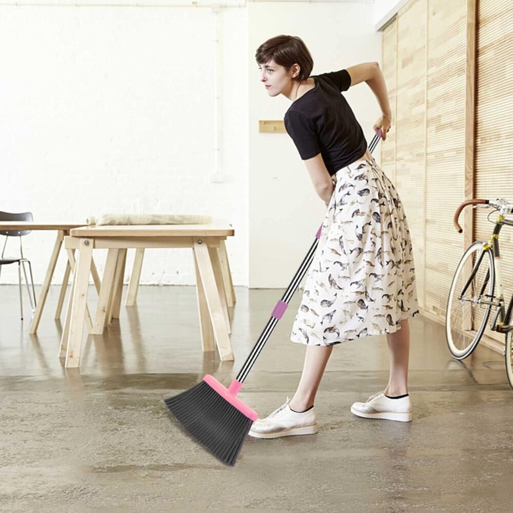 Kelamayi Pink Broom and Dustpan Set – Stand Up, Extendable Handle  | Wiloria - Image 5