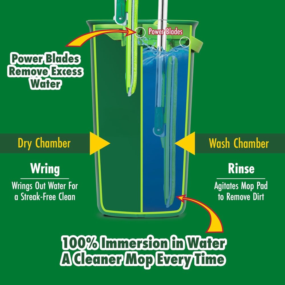 Libman Rinse 'n Wring Mop Set – Dual Chamber, Microfiber Pads | Wiloria - Image 3