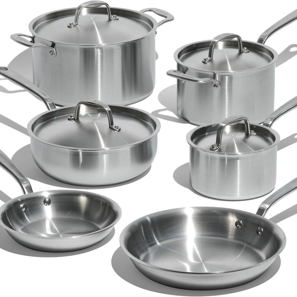 Made In 10-Piece Stainless Steel Cookware Set | Pro-Grade, 5-Ply, Made in Italy |Wiloria🍳🇮🇹