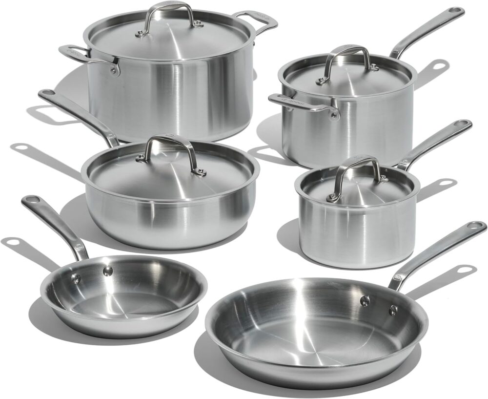 Made In 10-Piece Stainless Steel Cookware Set | Pro-Grade, 5-Ply, Made in Italy |Wiloria🍳🇮🇹