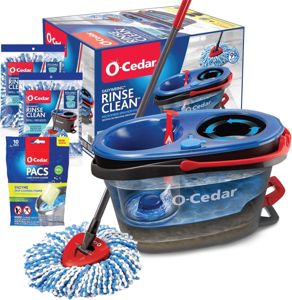 O-Cedar EasyWring RinseClean Mop & Bucket with Citrus Pacs | Wiloria