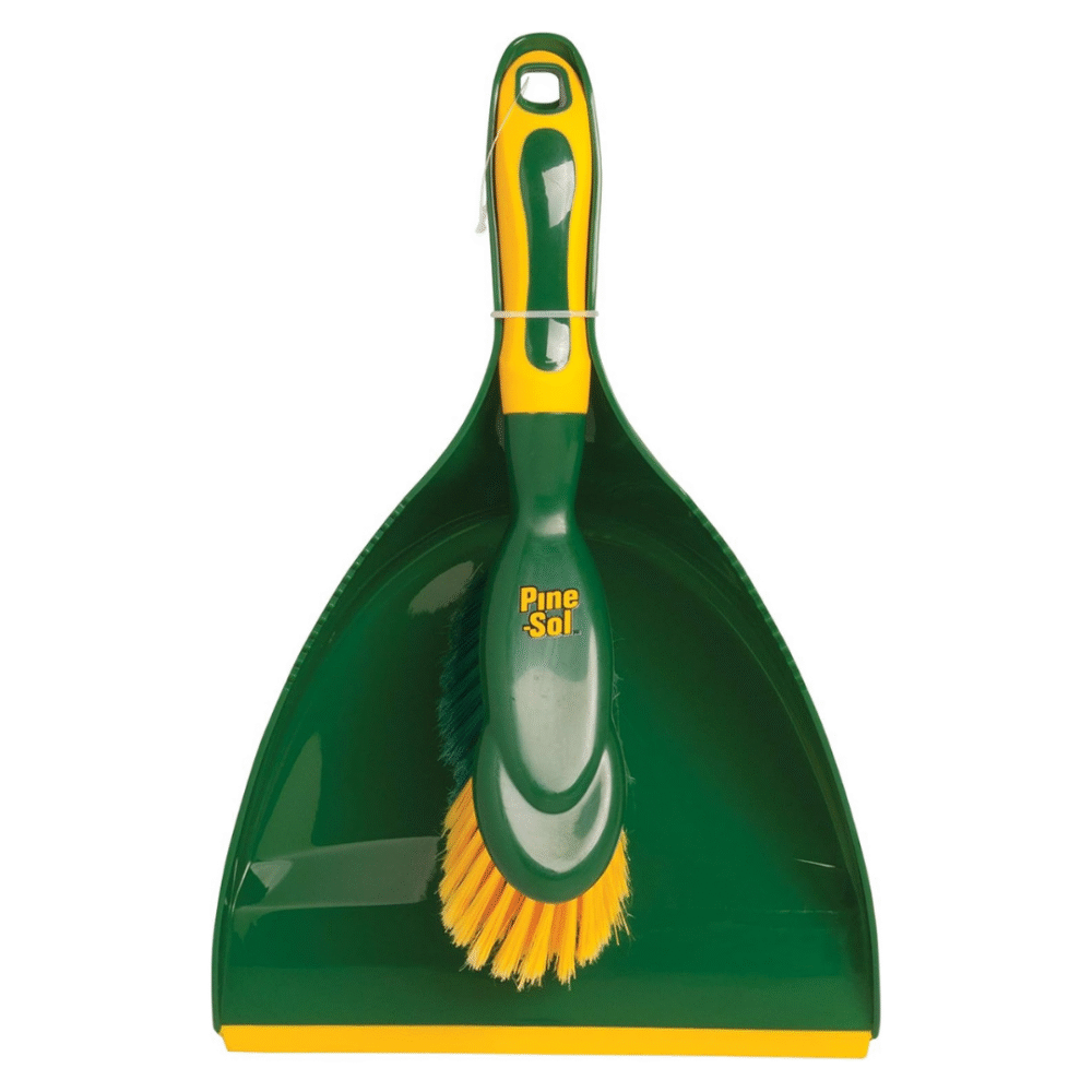 Pine-Sol Compact Dustpan & Brush Set – Snap-On, Rubber Edge, Green | Wiloria
