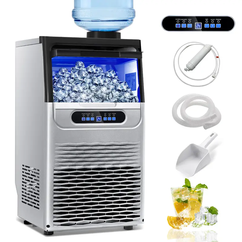High-Capacity 90LBS/24H Commercial Ice Maker Machine – Under Counter with 22LBS Bin | Wiloria