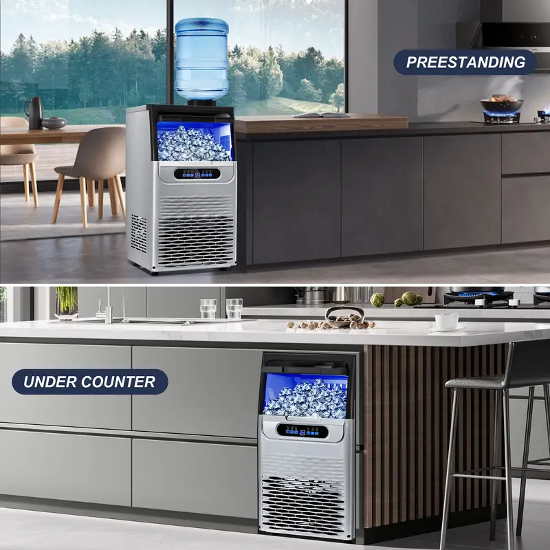 High-Capacity 90LBS/24H Commercial Ice Maker Machine – Under Counter with 22LBS Bin | Wiloria