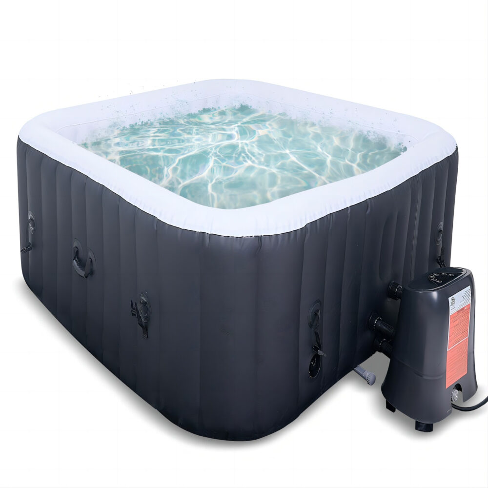 Inflatable Hot Tub with Heater Pump, Filter & Side Table – Portable Outdoor Spa  | Wiloria - Image 3