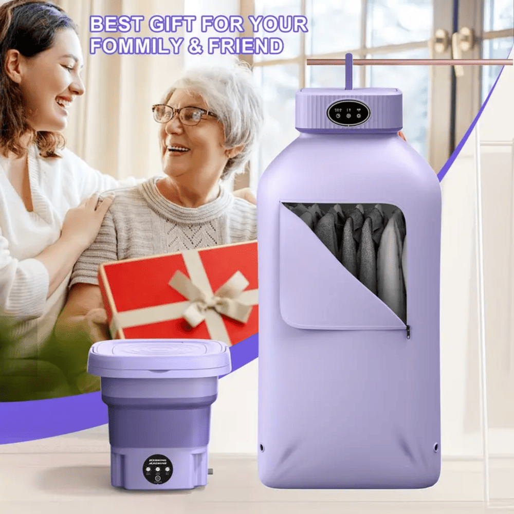 Small Dryer & Folding Mini Washing Machine Set – Compact Laundry Solution  | Wiloria