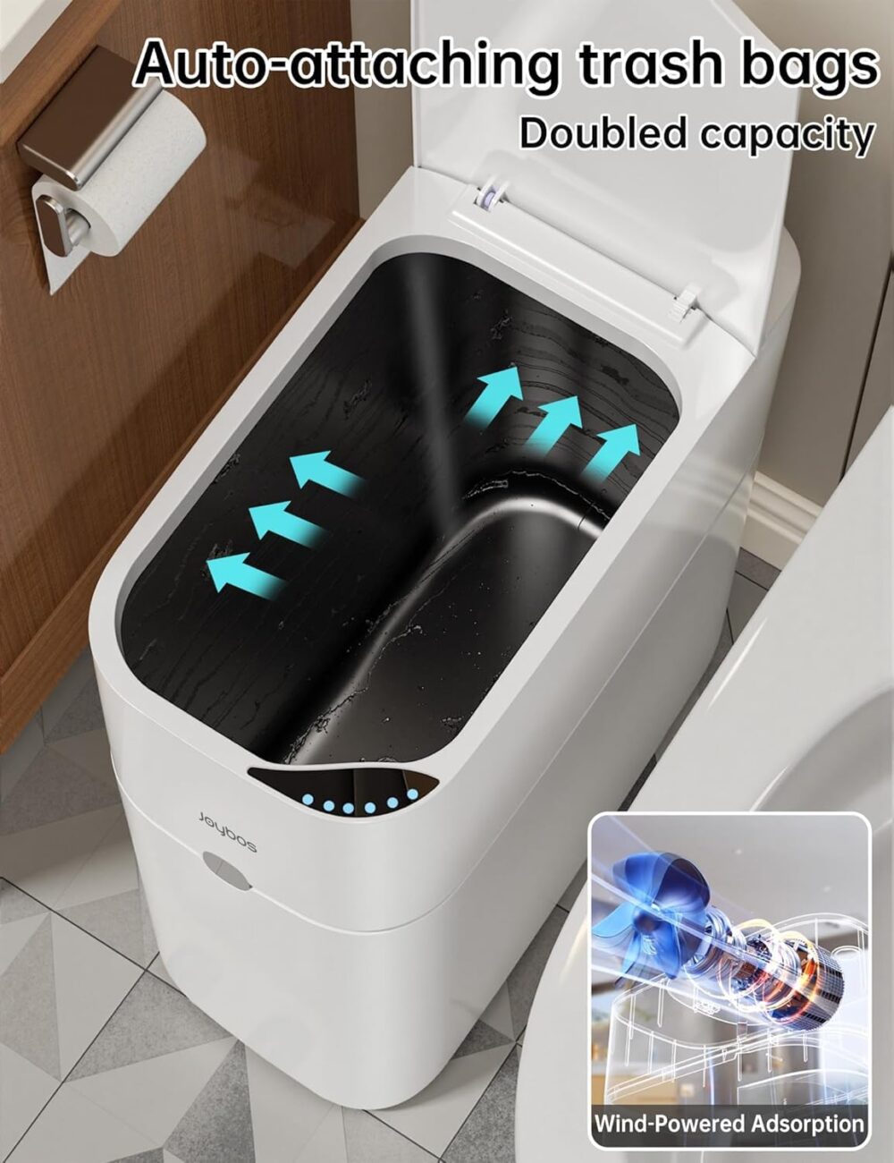 TIME Touchless Automatic Bathroom Trash Can – 3 Gallon Slim Smart Bin  | Wiloria - Image 4