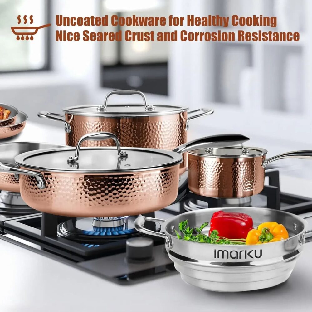 Tri-Ply Clad 14PCS Stainless Steel Cookware Set – Induction & Oven Safe  | Wiloria