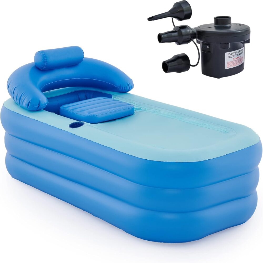CO-Z Inflatable Adult Bath Tub – Portable Spa with Electric Pump | Wiloria