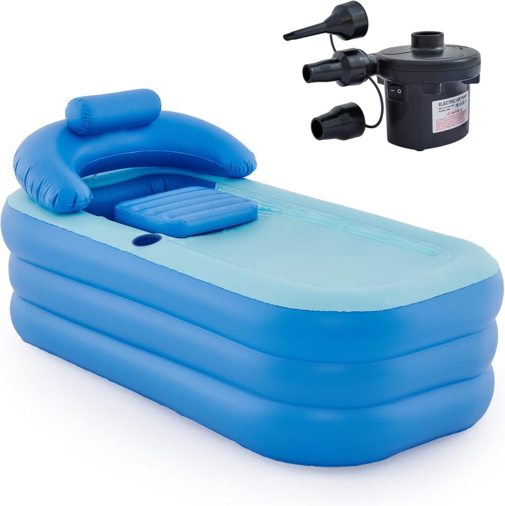 CO-Z Inflatable Adult Bath Tub – Portable Spa with Electric Pump | Wiloria