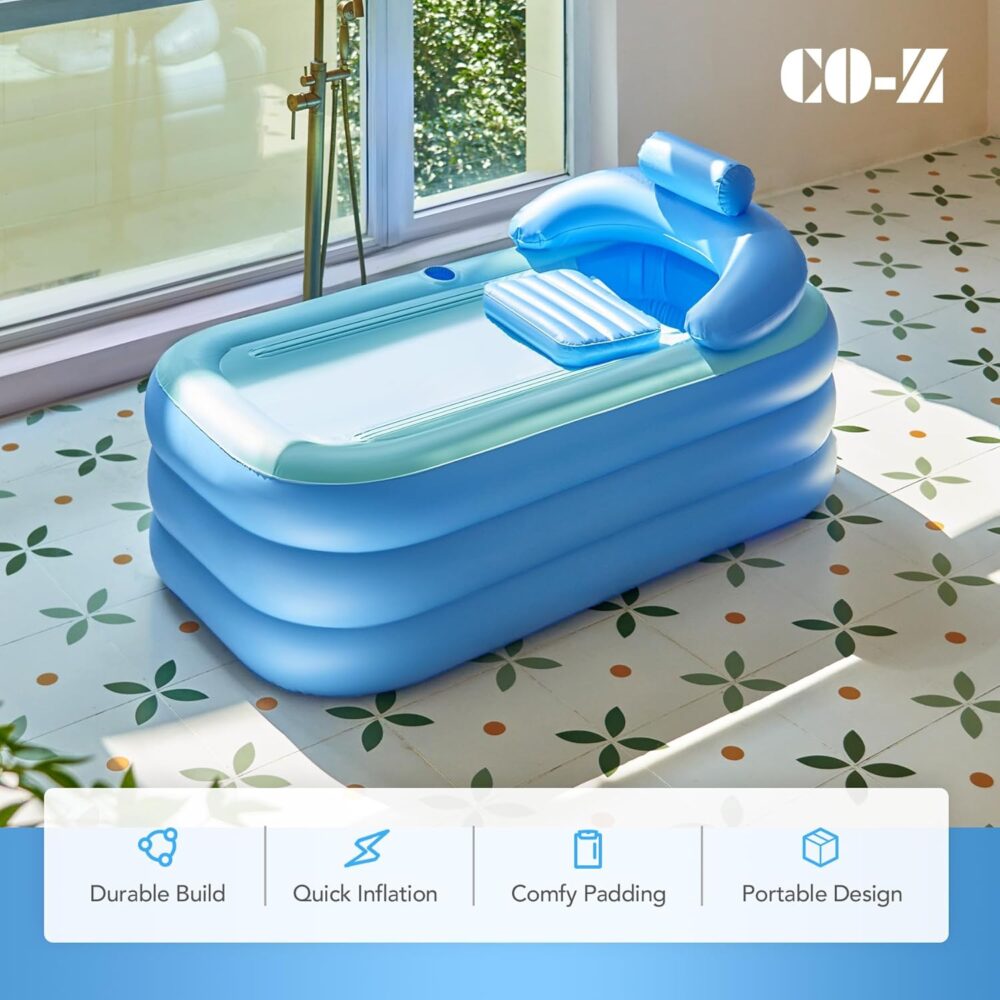 CO-Z Inflatable Adult Bath Tub – Portable Spa with Electric Pump | Wiloria - Image 4
