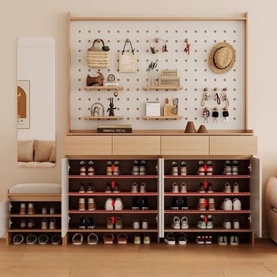 Wiloria | Nordic Cream Large-Capacity Shoe Cabinet