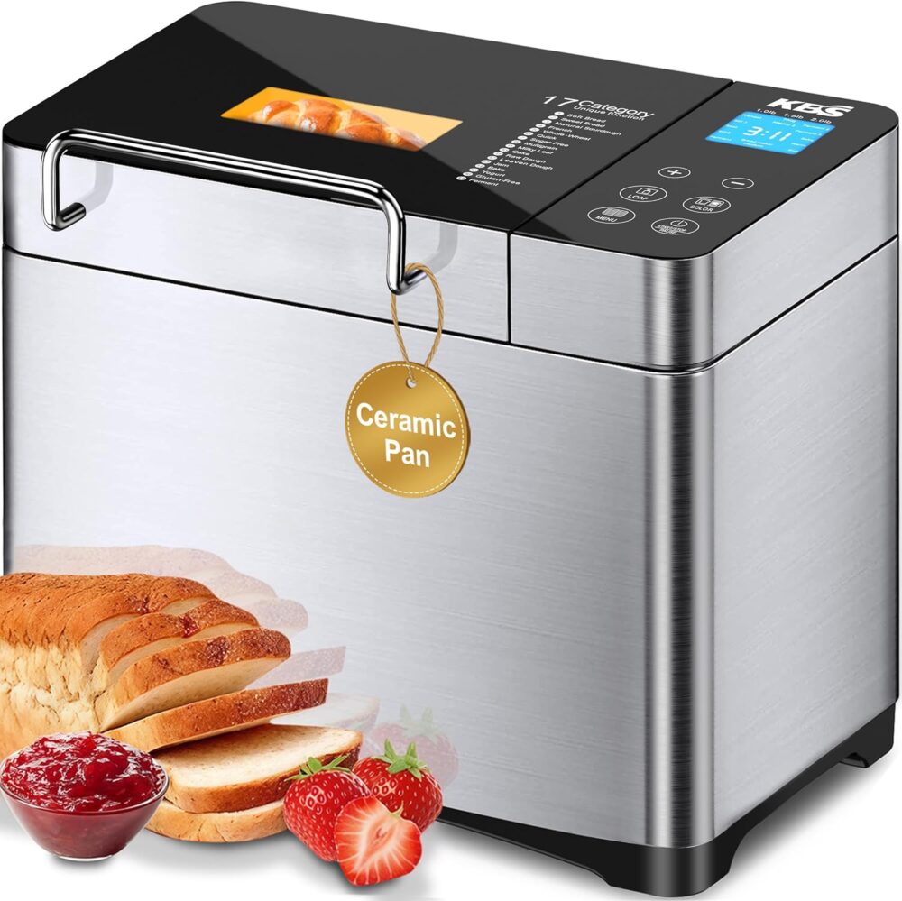 Wiloria | KBS Pro Stainless Steel Bread Machine – 2LB 17-in-1 XL Bread Maker