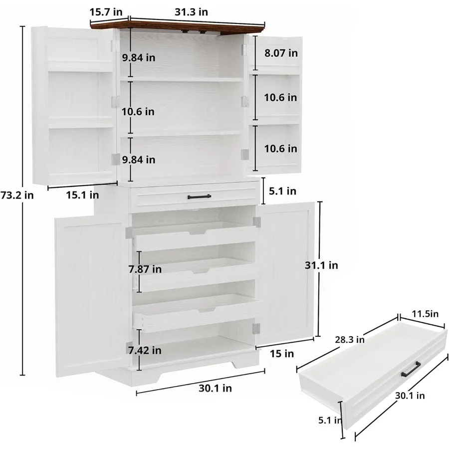 Farmhouse Kitchen Pantry Cabinet | Rustic Wood Design for Modern Kitchens | Wiloria - Image 4