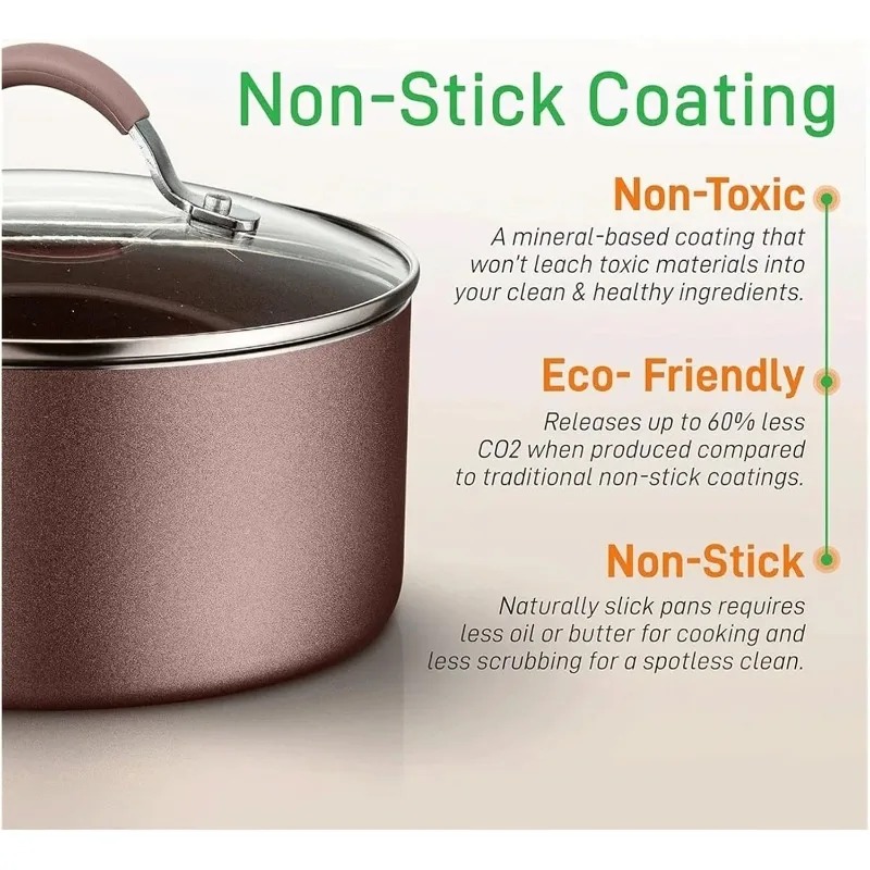 Kitchenware Pots & Pans Set – 20-Piece Non-Stick Basic Kitchen Cookware Set by Household Daily Products | Wiloria