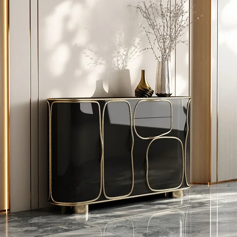 Wiloria|Black Display Storage Showcase for Entrance & Living Room
