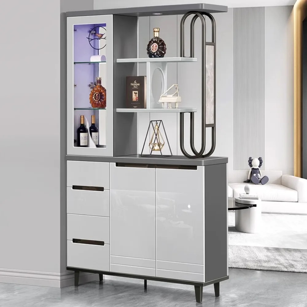 Wiloria|Modern Living Room Organizer, Entryway Shelf & Wine Showcase