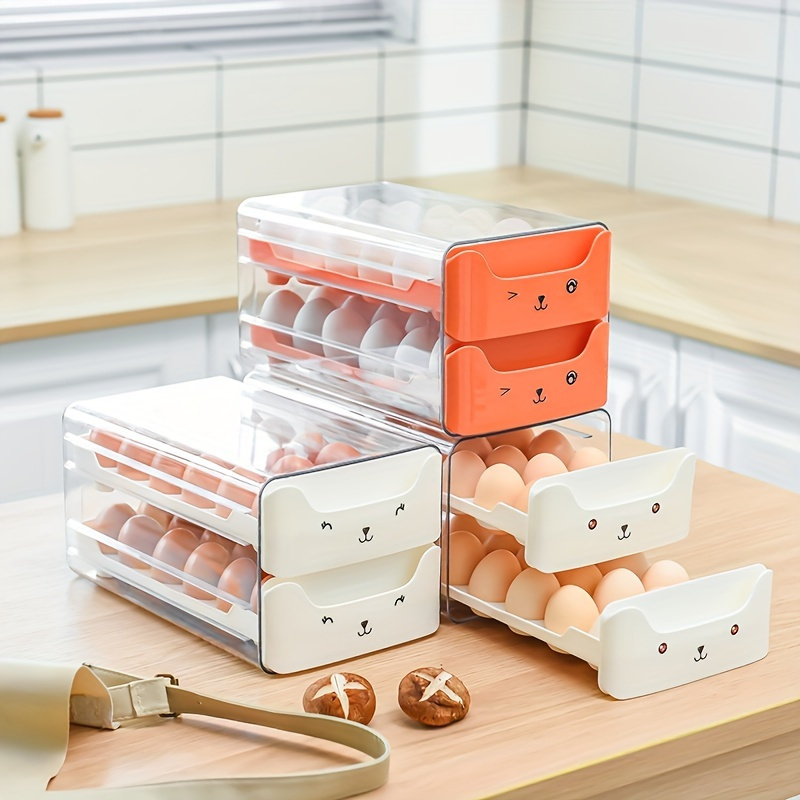 Wiloria|Stackable Egg Carton Organizer with Transparent Drawer