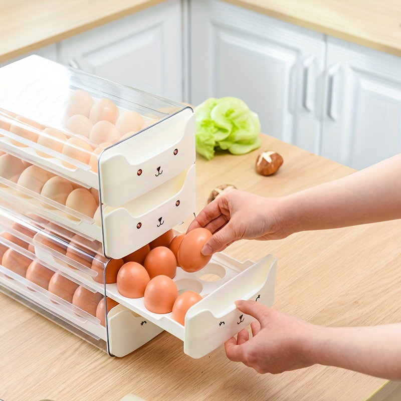 Wiloria|Stackable Egg Carton Organizer with Transparent Drawer