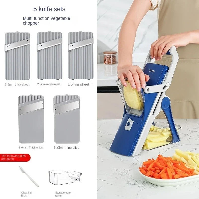 Wiloria | Stainless Steel Food Chopper, Grater & Peeler for Potatoes, Carrots & Fruits