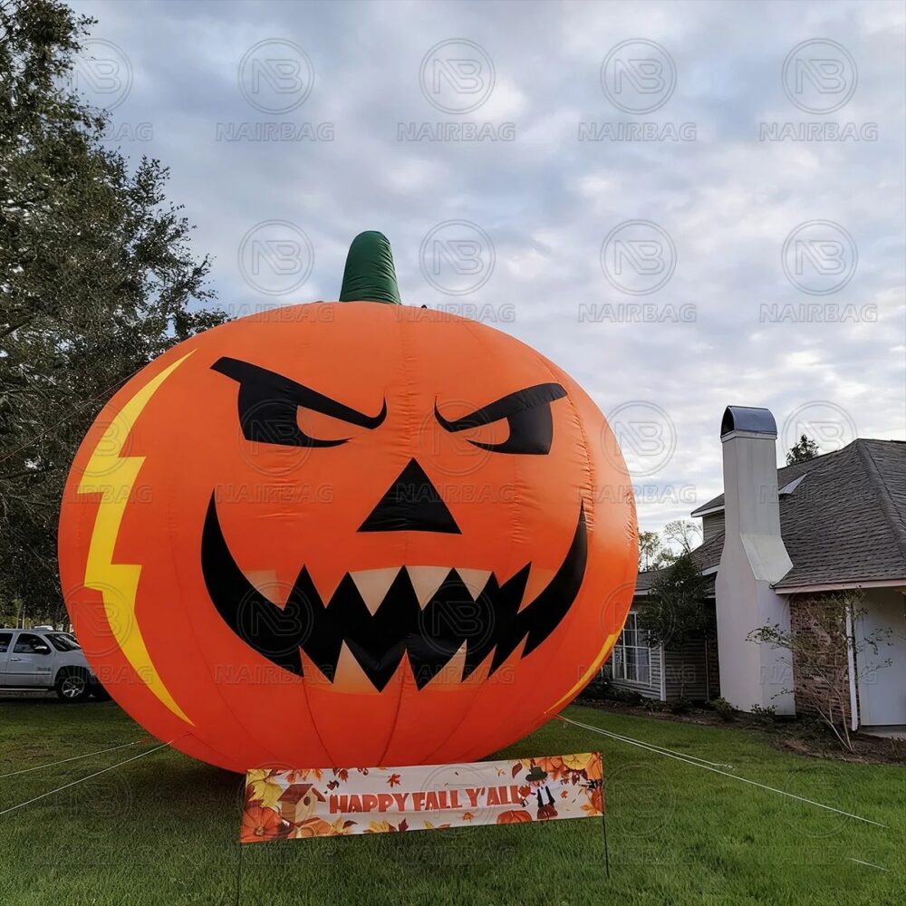 26ft–33ft Giant Inflatable Halloween Pumpkin with Lights – Outdoor Yard Decoration | Wiloria