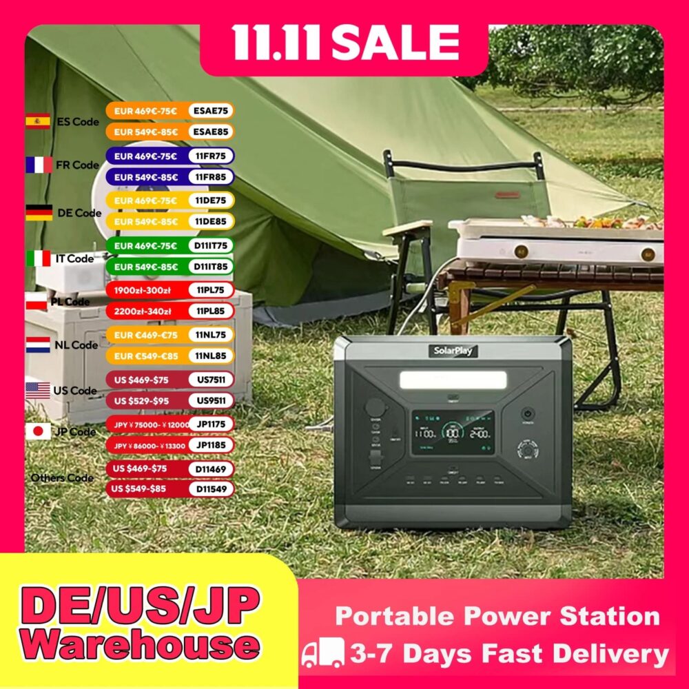 SOLARPLAY Q2501 – 2160Wh LiFePO4 Portable Power Station | 2400W Solar Generator for Garden & Outdoor Events | Wiloria