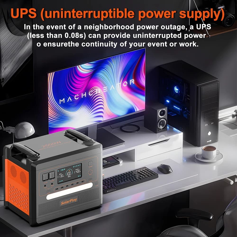 SOLARPLAY Q2402M Outdoor Generator 2400W – 2304Wh Portable Power Station + Solar Panels for RV & Camping|Wiloria - Image 5