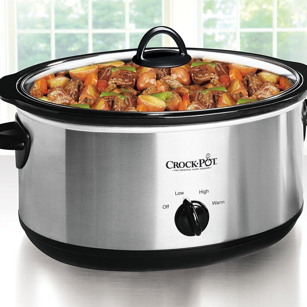 Crock-Pot 7 Quart Oval Manual Slow Cooker, Stainless Steel | Wiloria