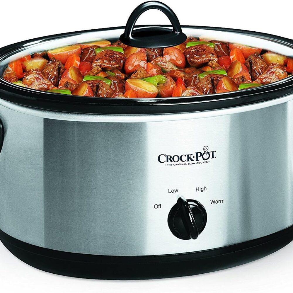 Crock-Pot 7 Quart Oval Manual Slow Cooker, Stainless Steel | Wiloria